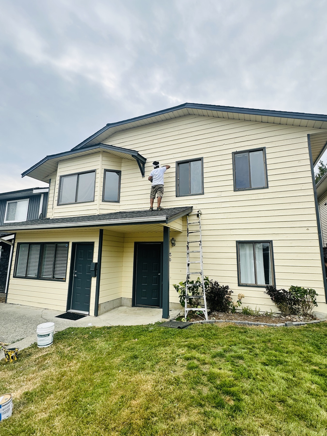 A home painted in a soft cream