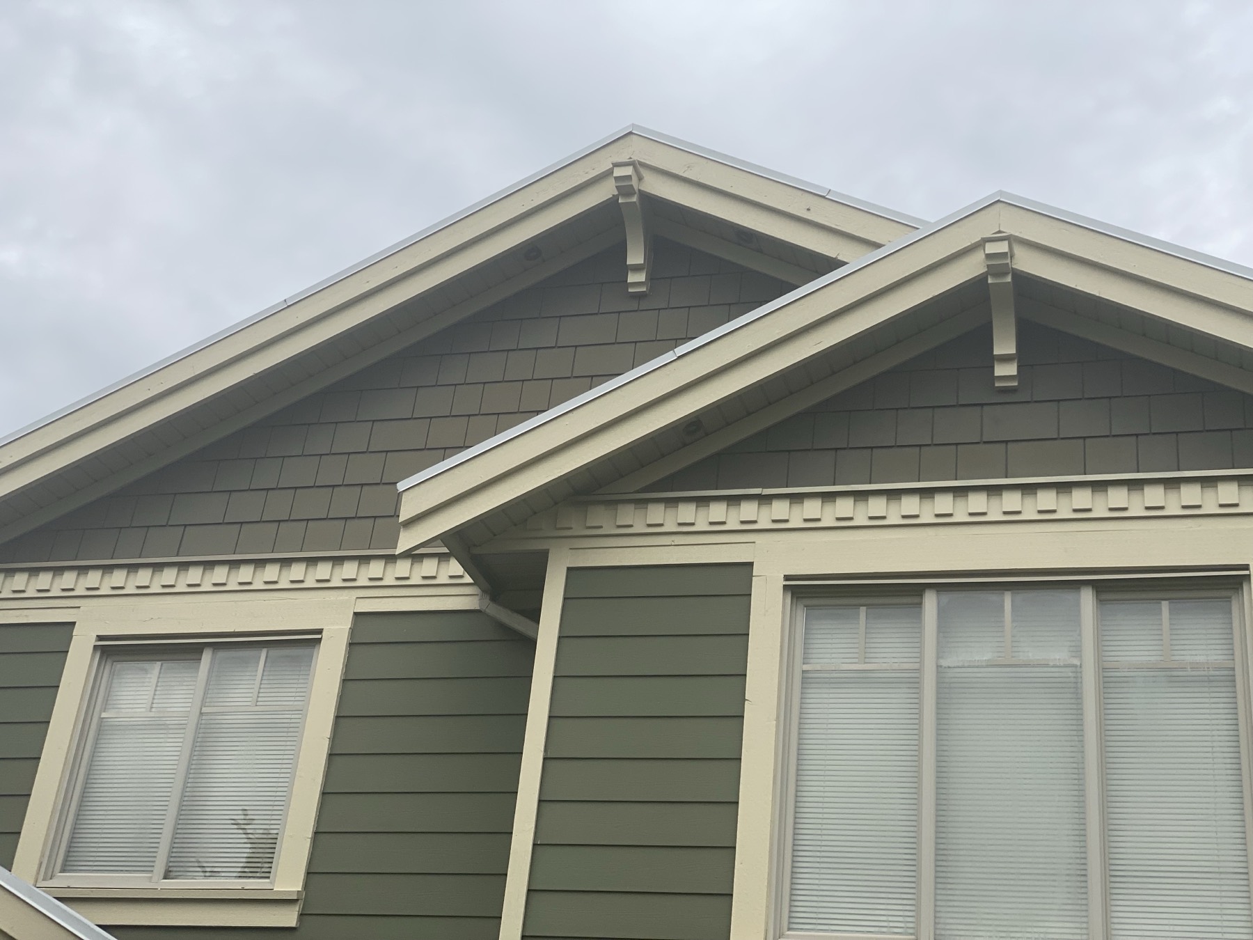 Painted gable and trim detail